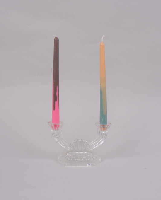 Bougeoir double en cristal