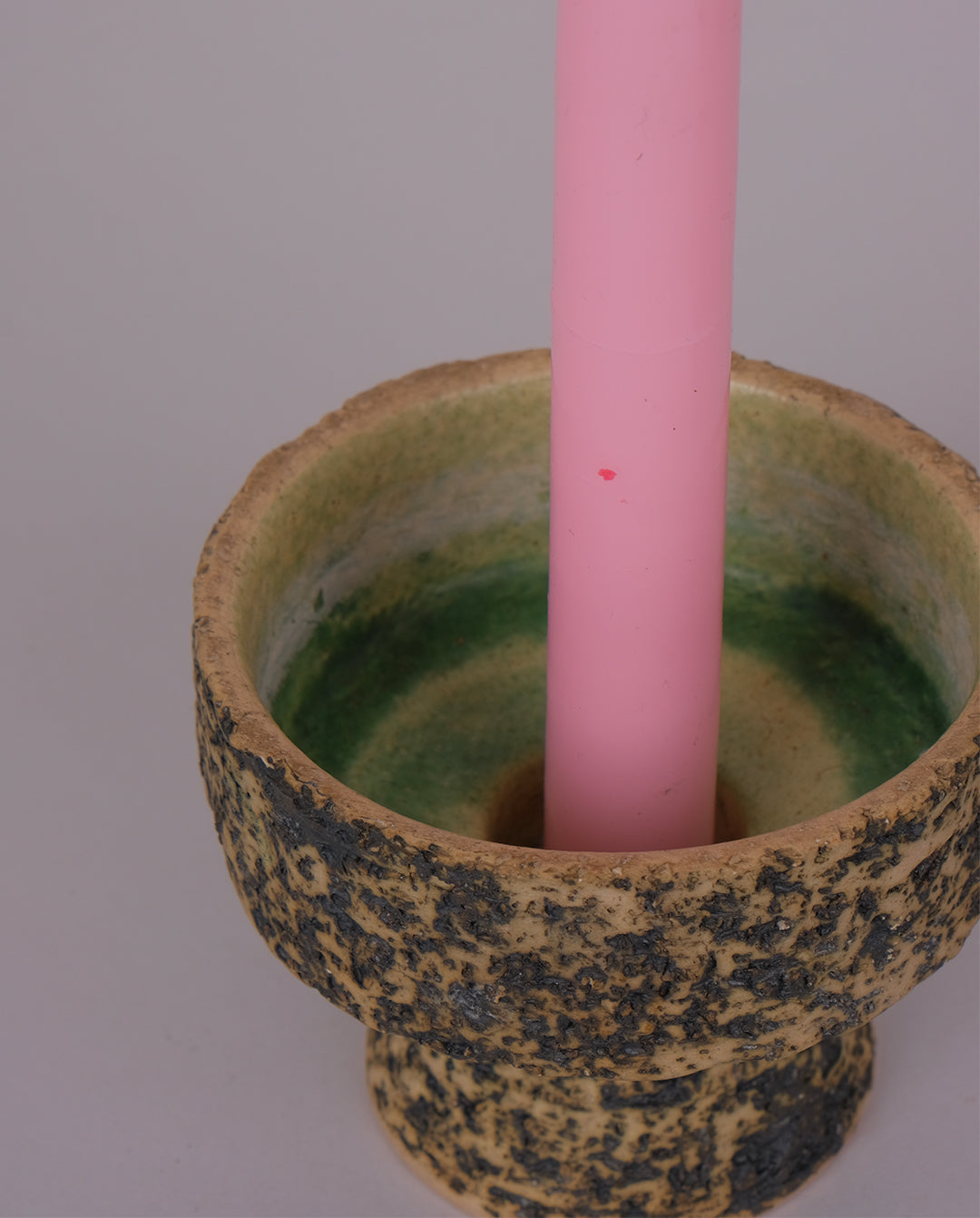 Bougeoir en céramique texturée