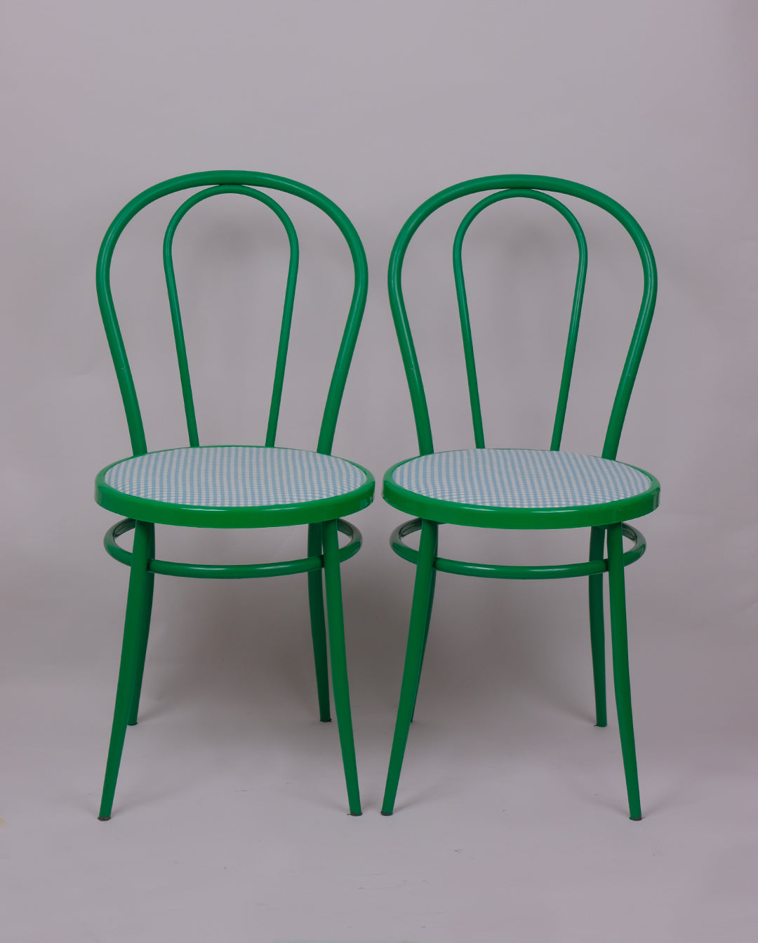 Chaises bistrot en métal peint x2, années 80