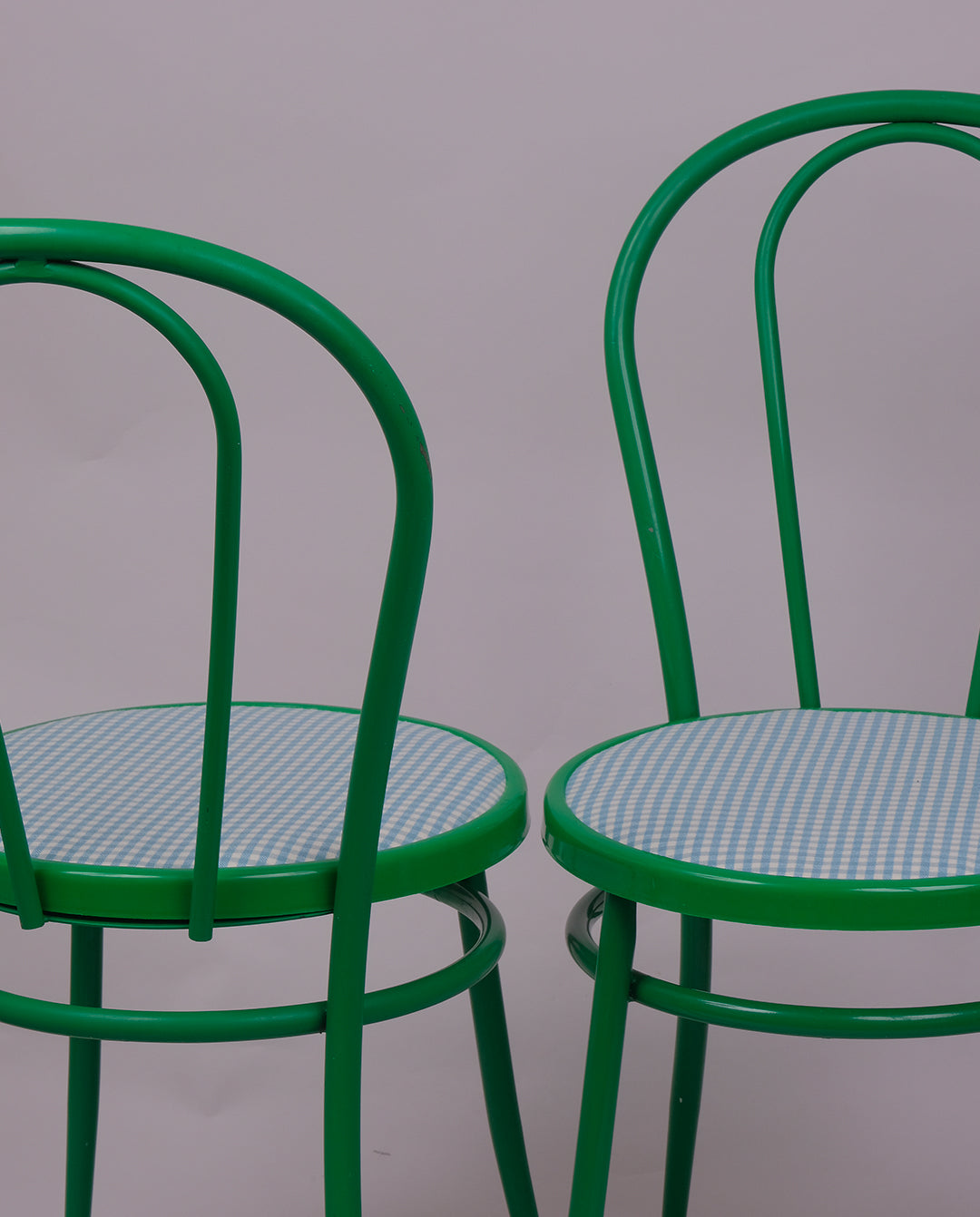 Chaises bistrot en métal peint x2, années 80
