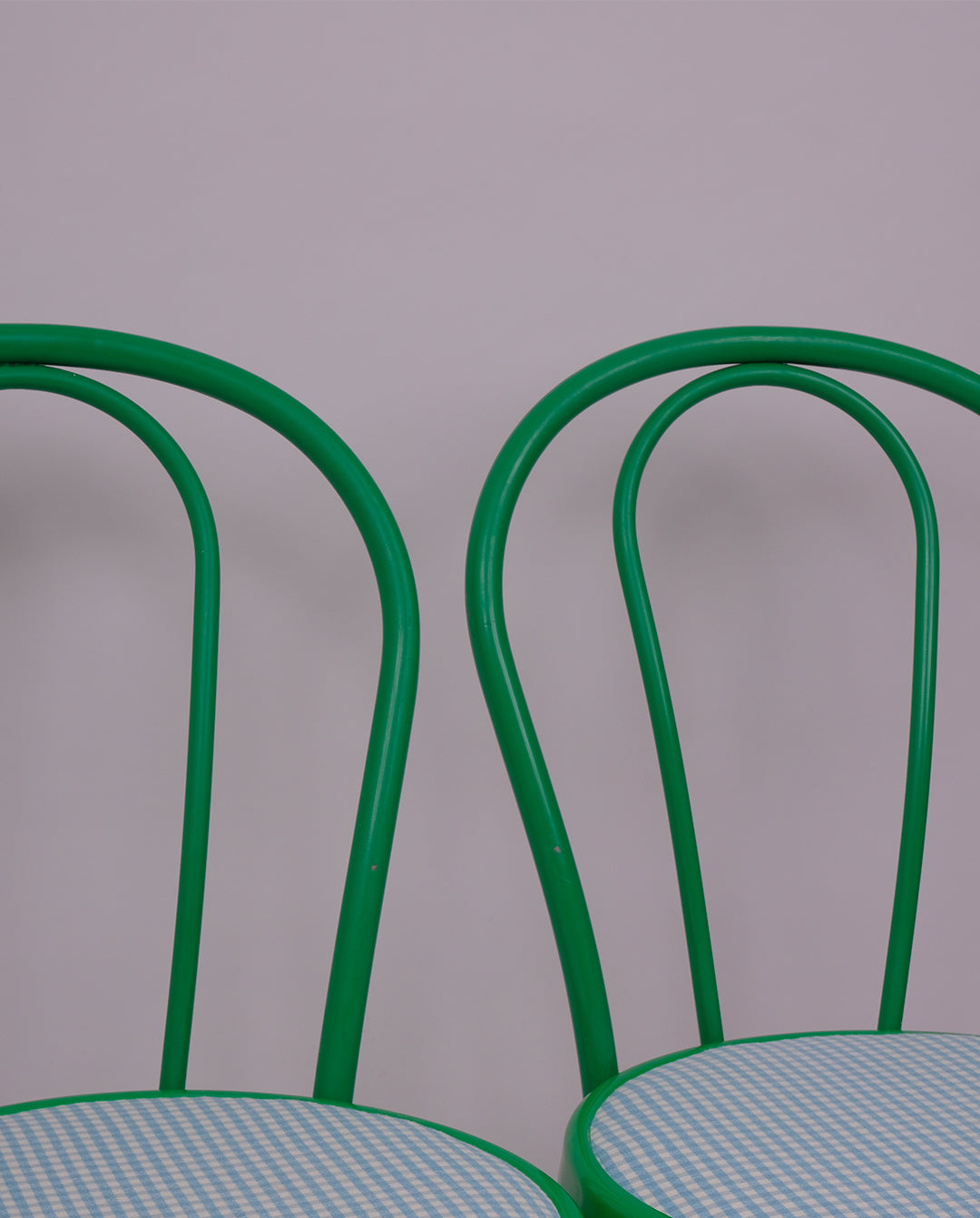 Chaises bistrot en métal peint x2, années 80