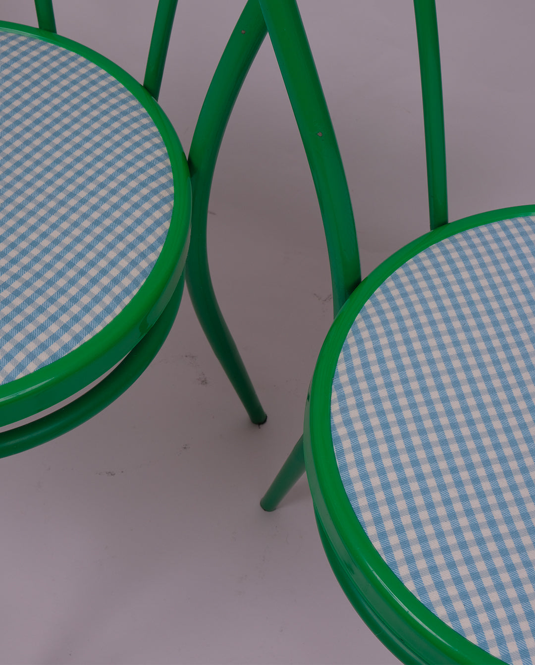 Chaises bistrot en métal peint x2, années 80