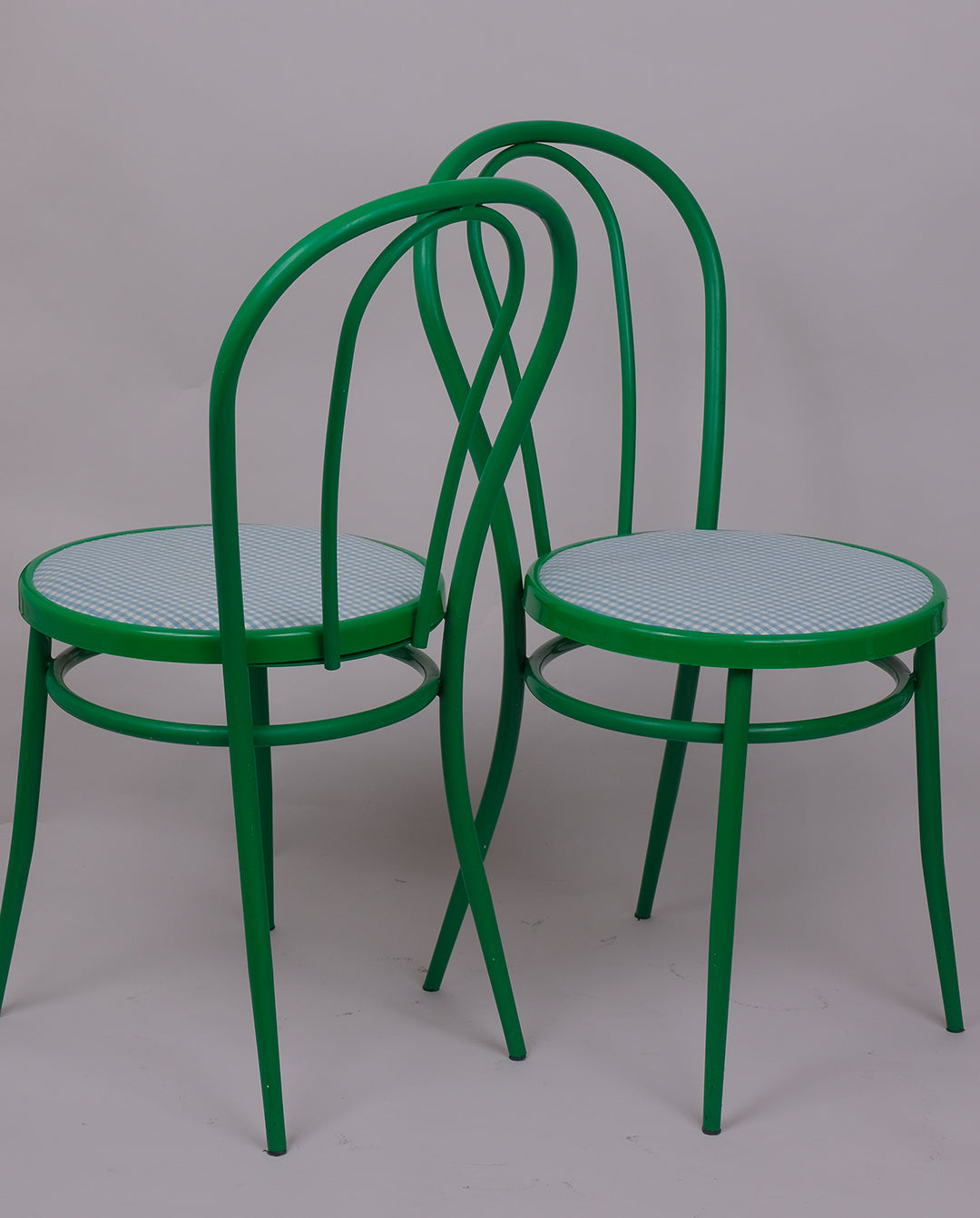 Chaises bistrot en métal peint x2, années 80