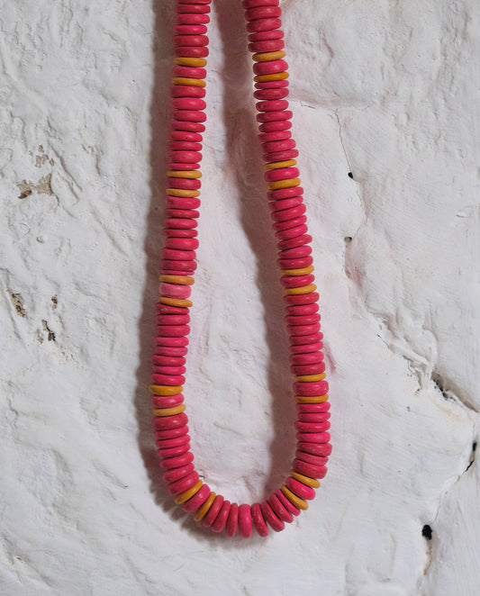 Collier en disques de bois
