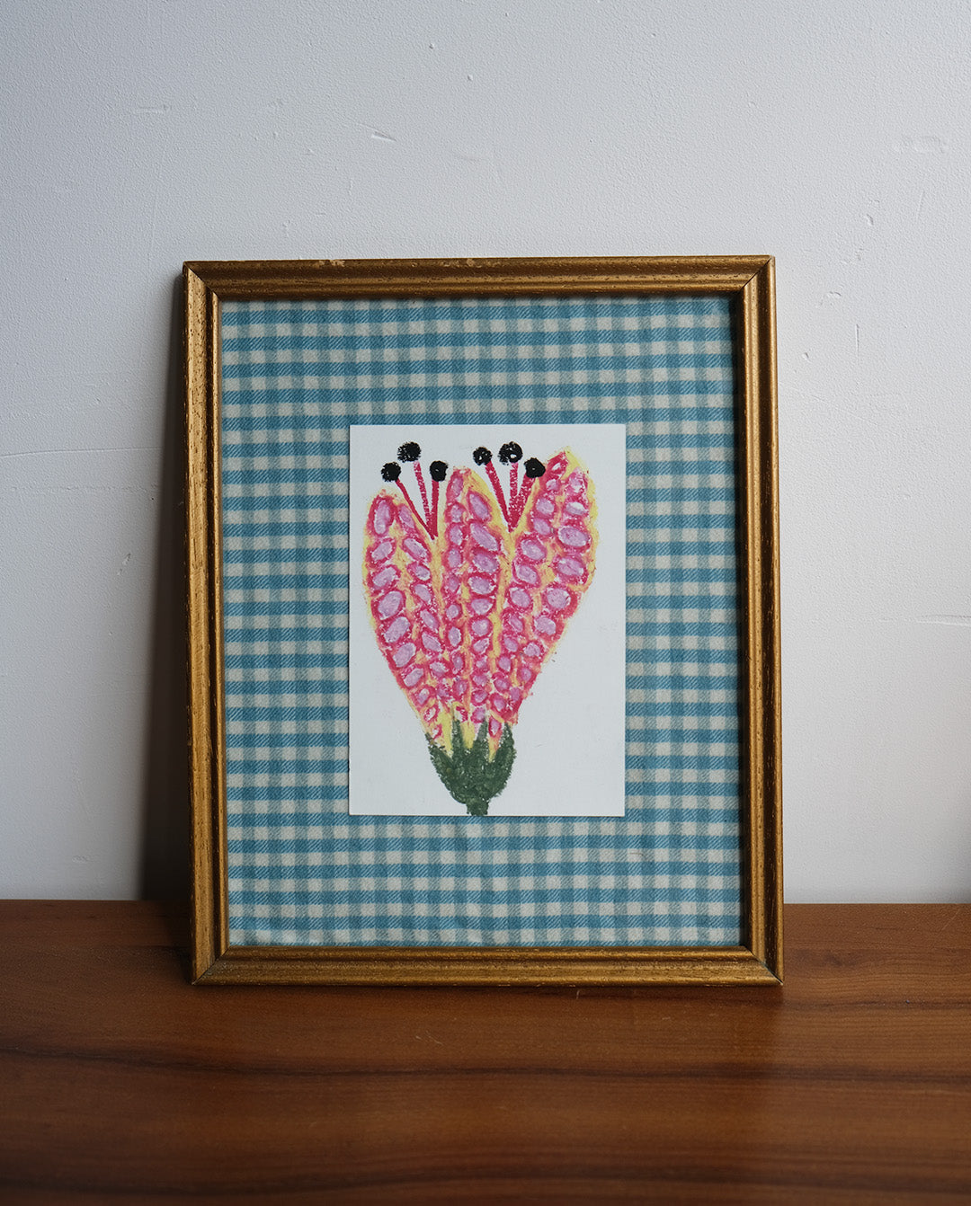 Dessin à la craie grasse encadré