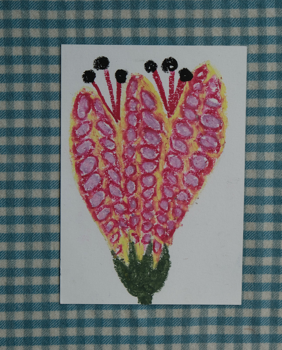 Dessin à la craie grasse encadré