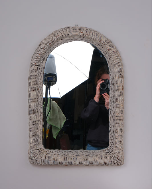 Miroir en osier peint