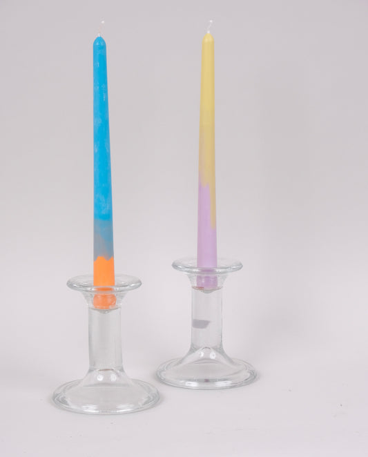 Bougeoirs en verre x2