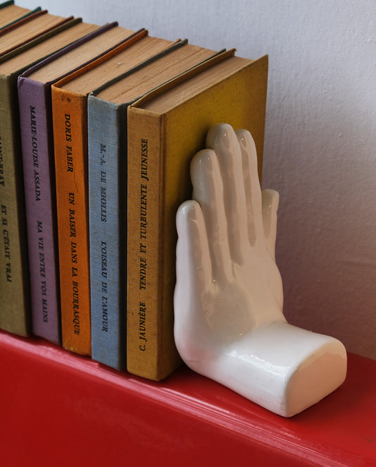 Serre-livres en céramique en forme de mains x3, Hollande, années 80