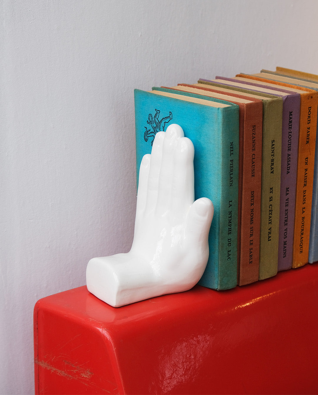 Serre-livres en céramique en forme de mains x3, Hollande, années 80