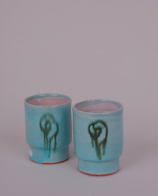 Tasses artisanales en argile x2