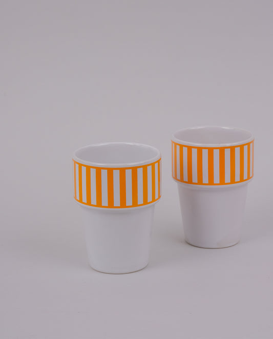 Tasses à café graphiques x2, années 80