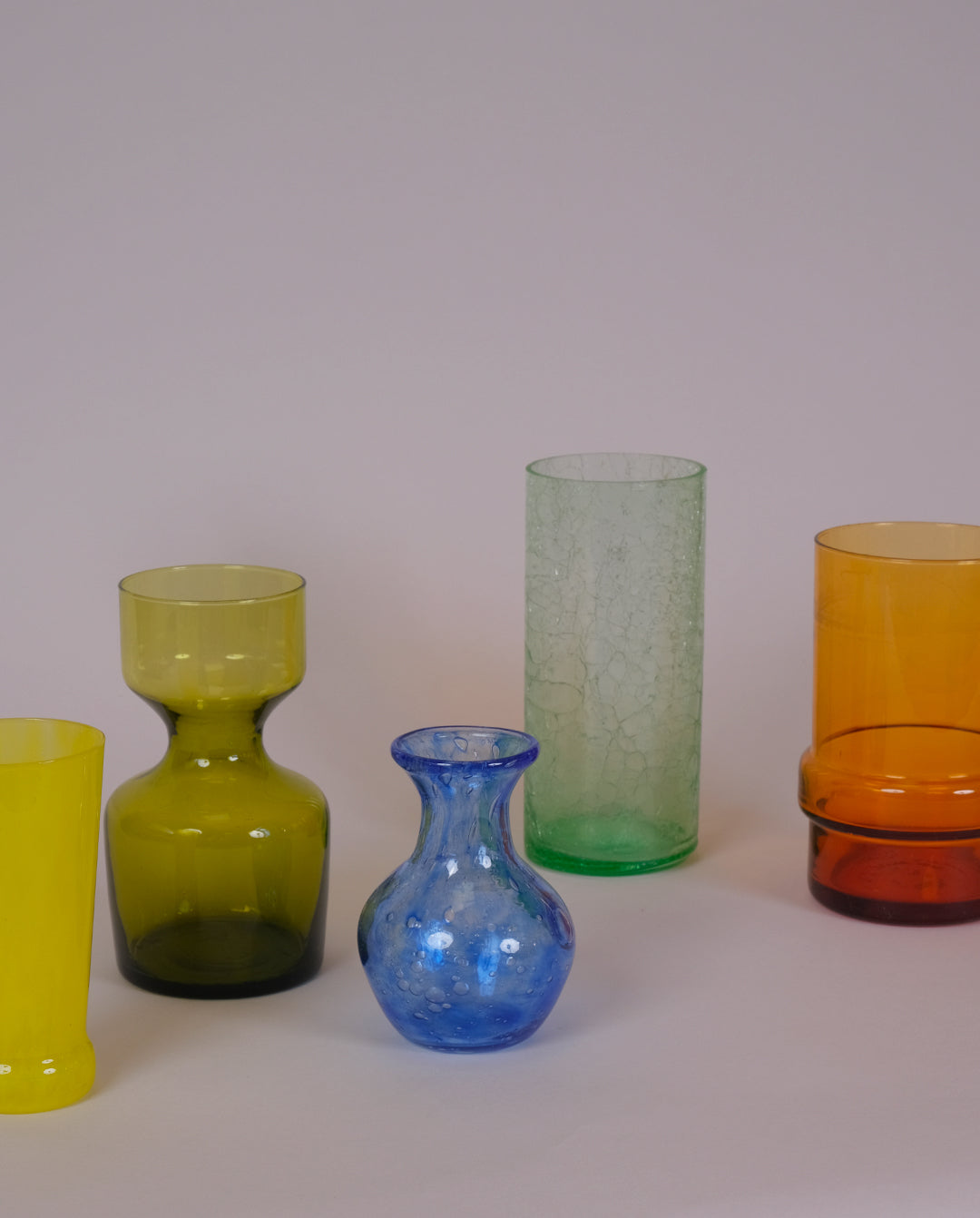 Vase en verre vert années 70