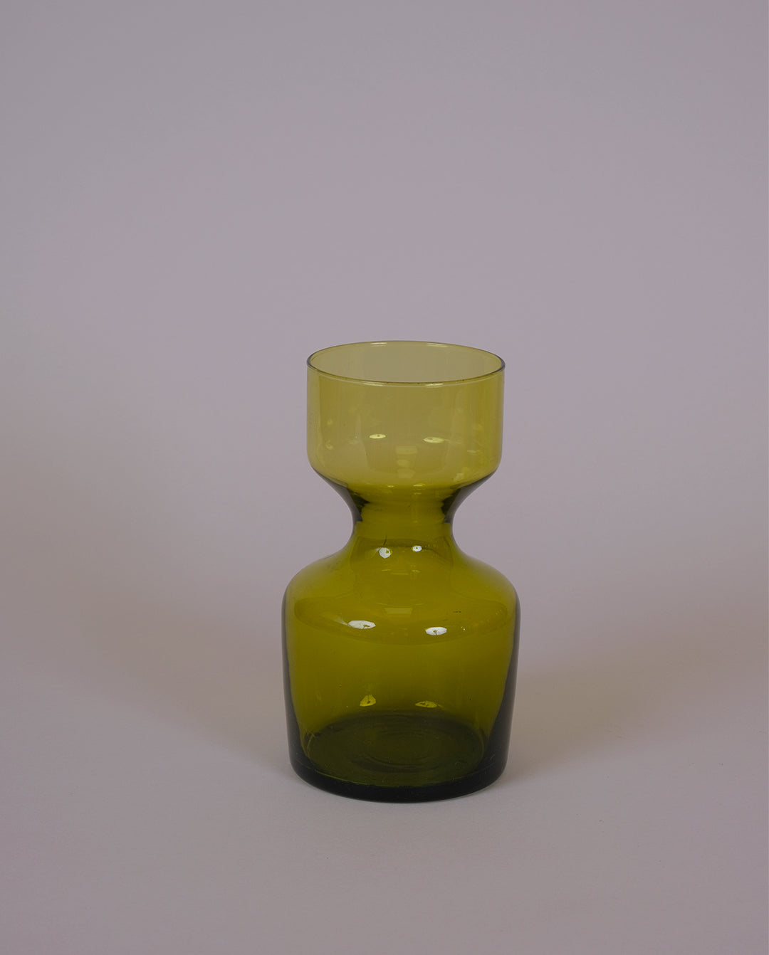 Vase en verre vert années 70