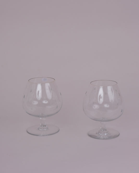 Verre à cognac gravés x2