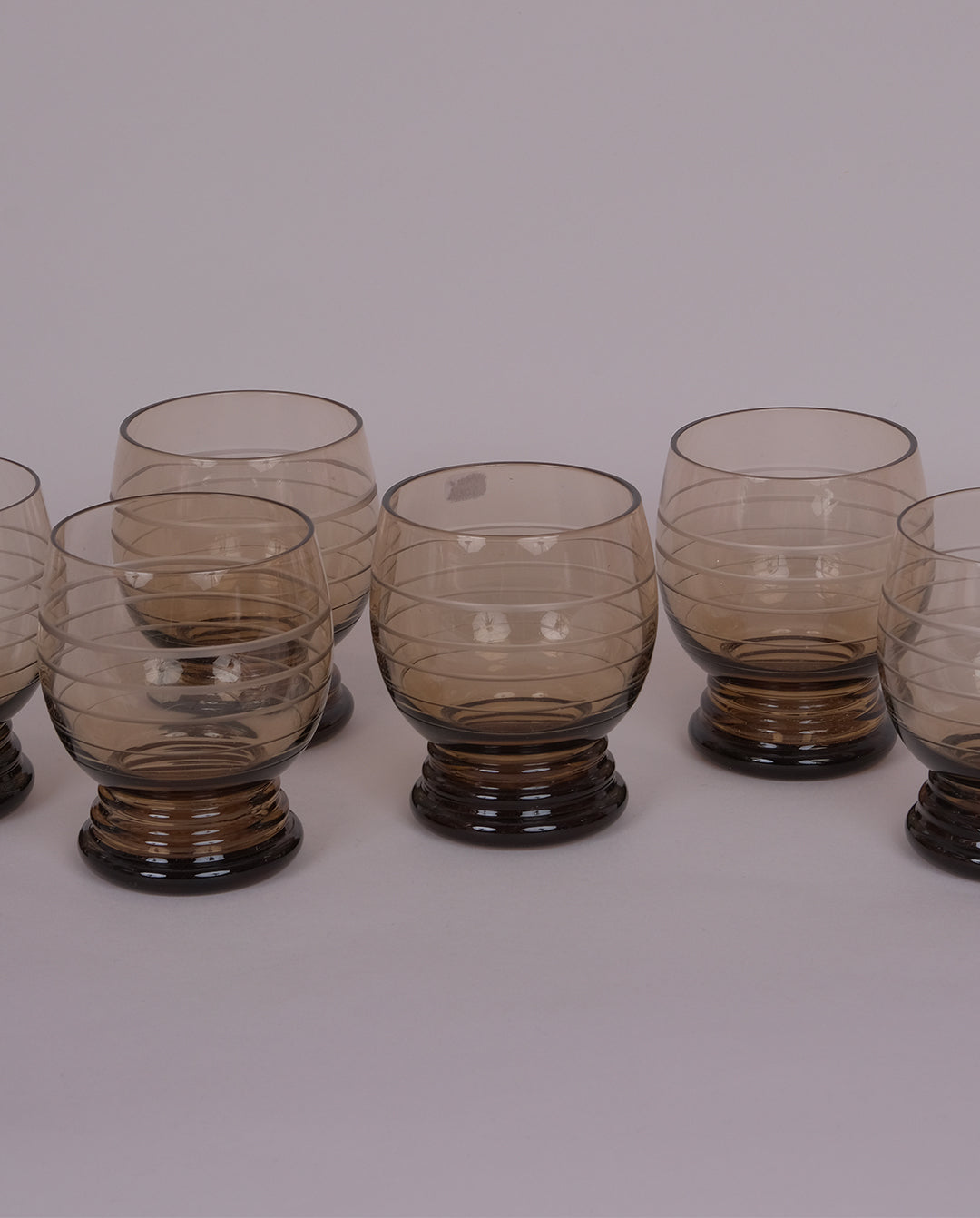 Verres fumés gravés x6