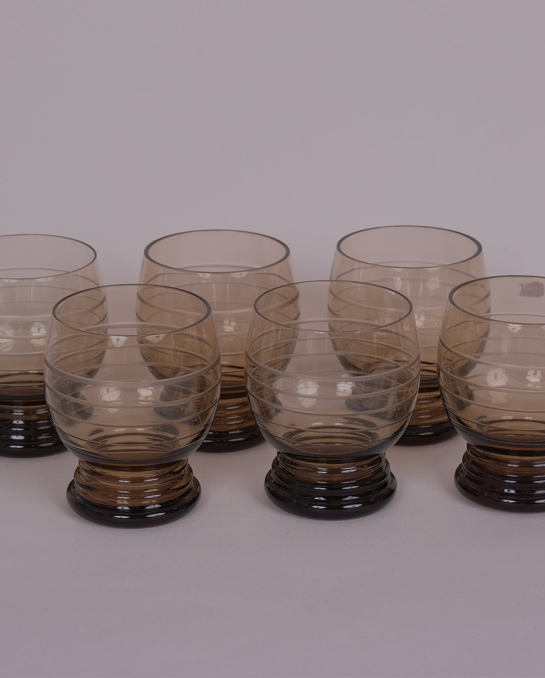 Verres fumés gravés x6