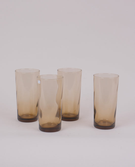 Verres en verre fumé x4