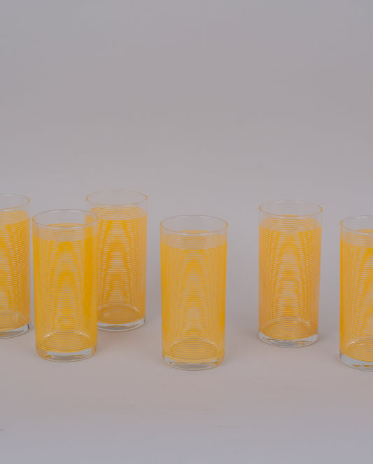 Verres à eau graphique, vaisselle vintage des années 80