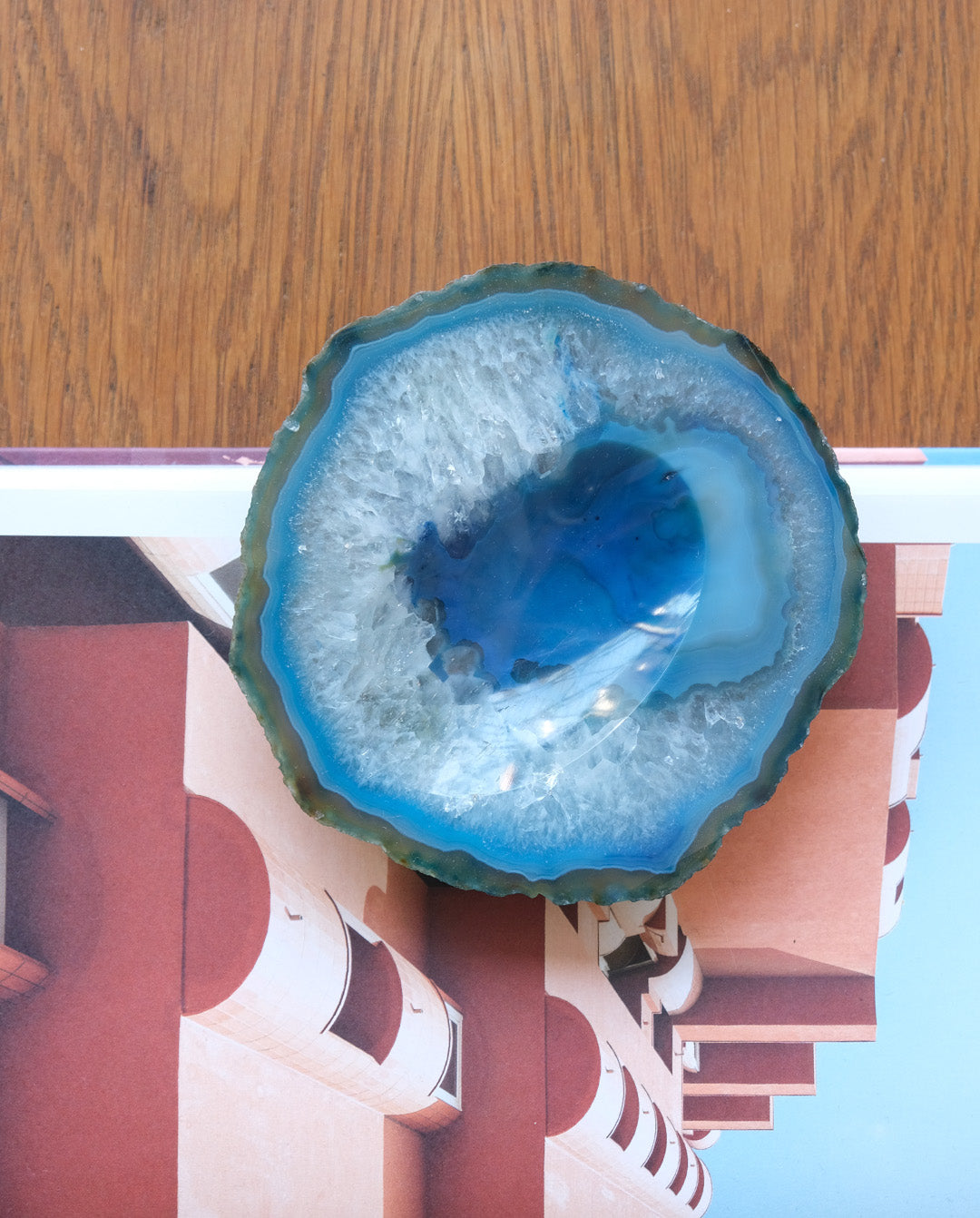 Vide-poche ou cendrier en agate bleue
