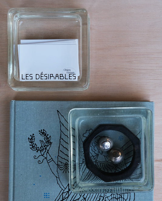 Vide-poche pavé de verre LUMAX, d.l.g. Perriand x Le Corbusier, vintage